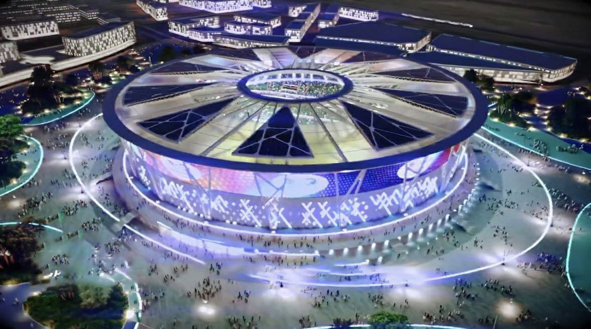 King Abdullah Economic City Stadium: Coral Reef-Inspired Elegance The King Abdullah Economic City Stadium, located along the Red Sea coast, is a stunning example of architecture inspired by nature.