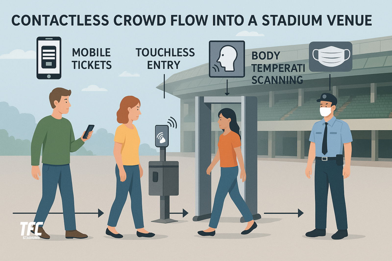 Contactless crowd flow