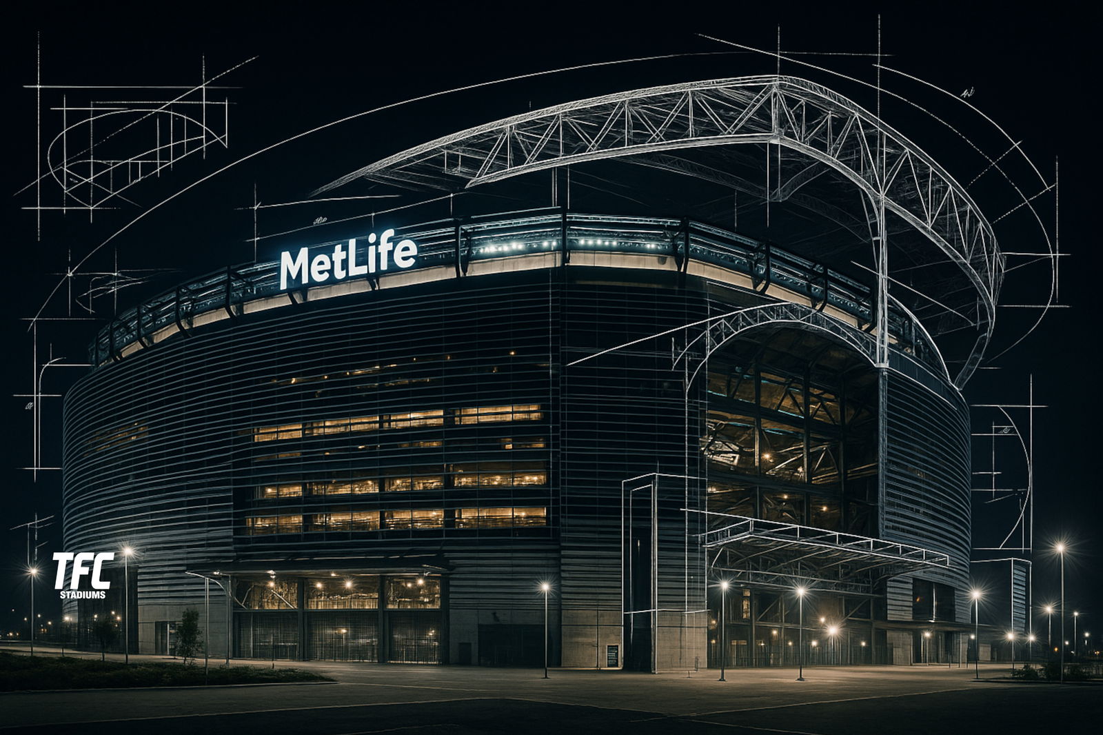 MetLife Stadium at night