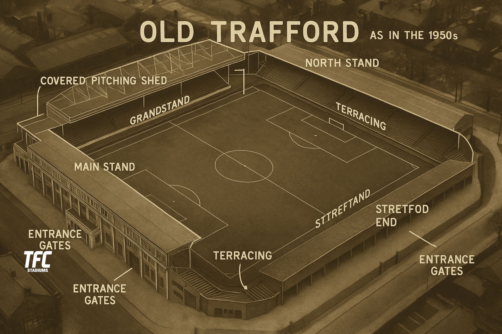 Old Trafford from the 1950s