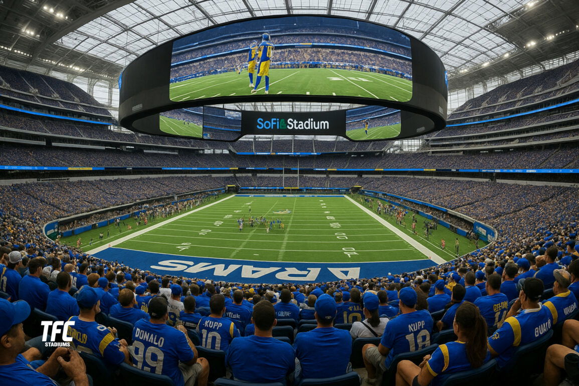 sofi stadium inside screens seats