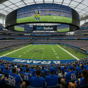 sofi stadium inside screens seats