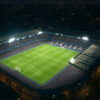 Stamford Bridge at Night with crowd