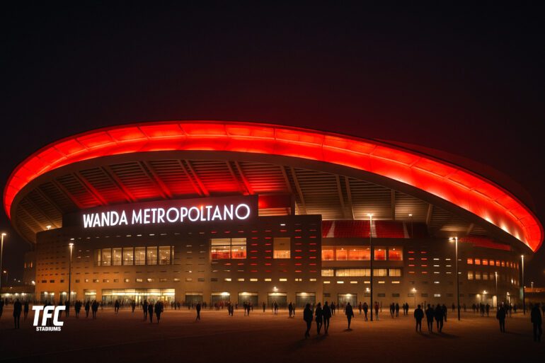 Wanda Metropolitano stadium at night