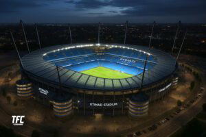 Etihad Stadium at night
