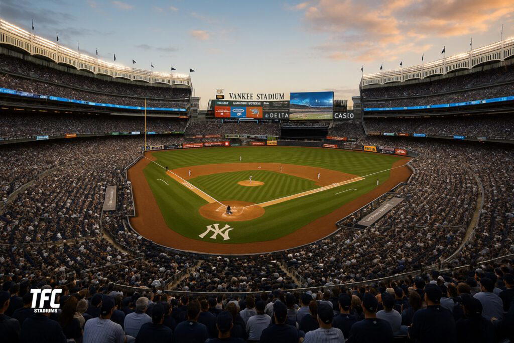 Yankee Stadium with a crowd