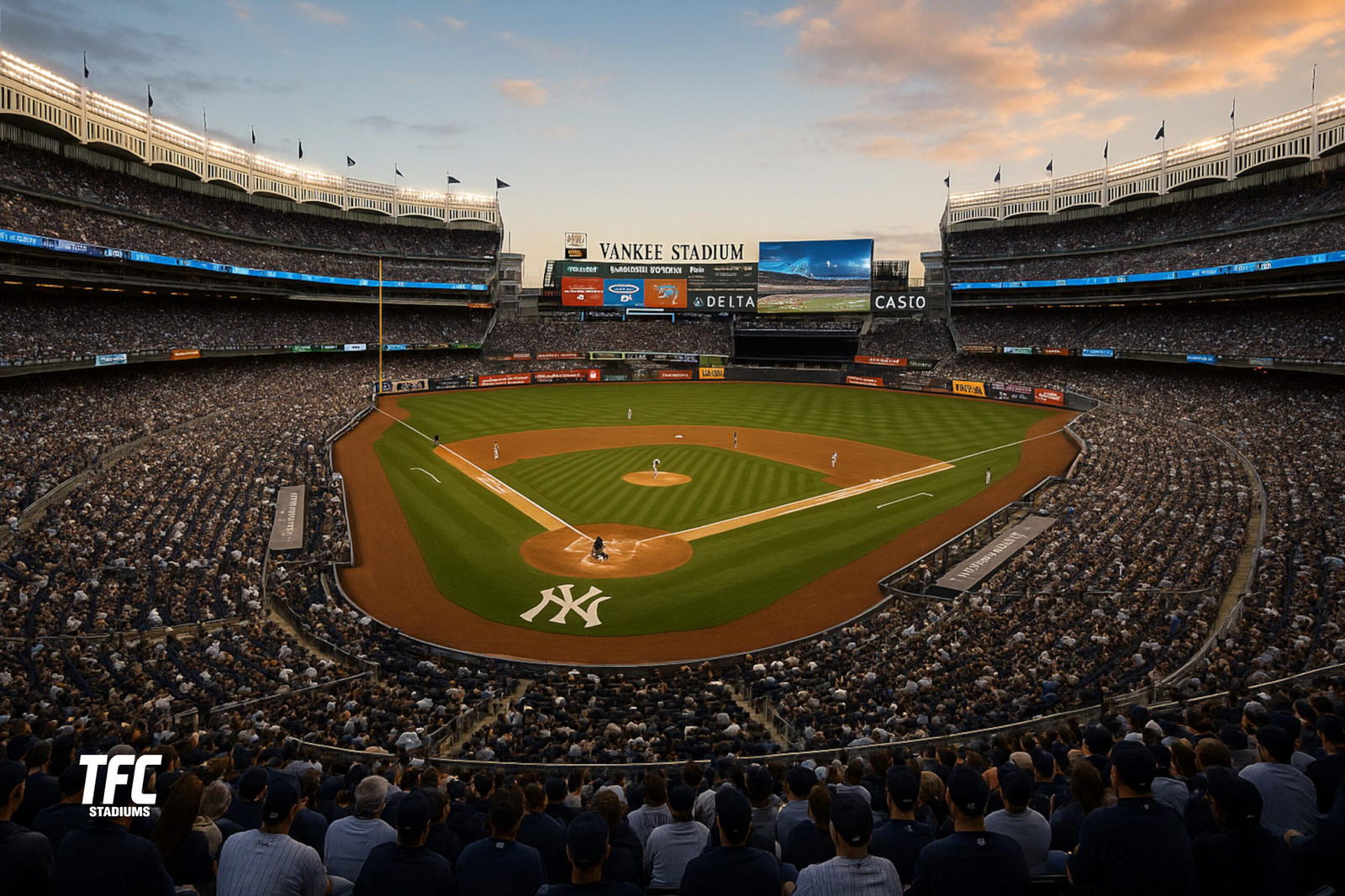 Yankee Stadium with a crowd