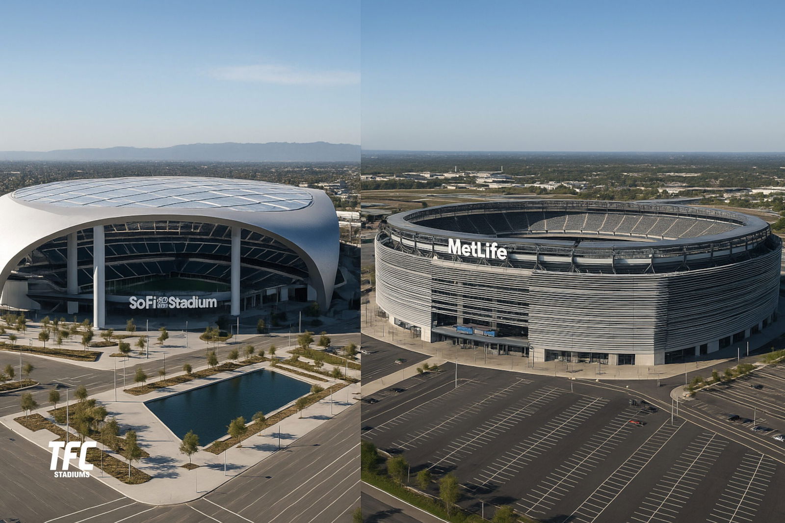 SoFi Stadium and MetLife Stadiums compared