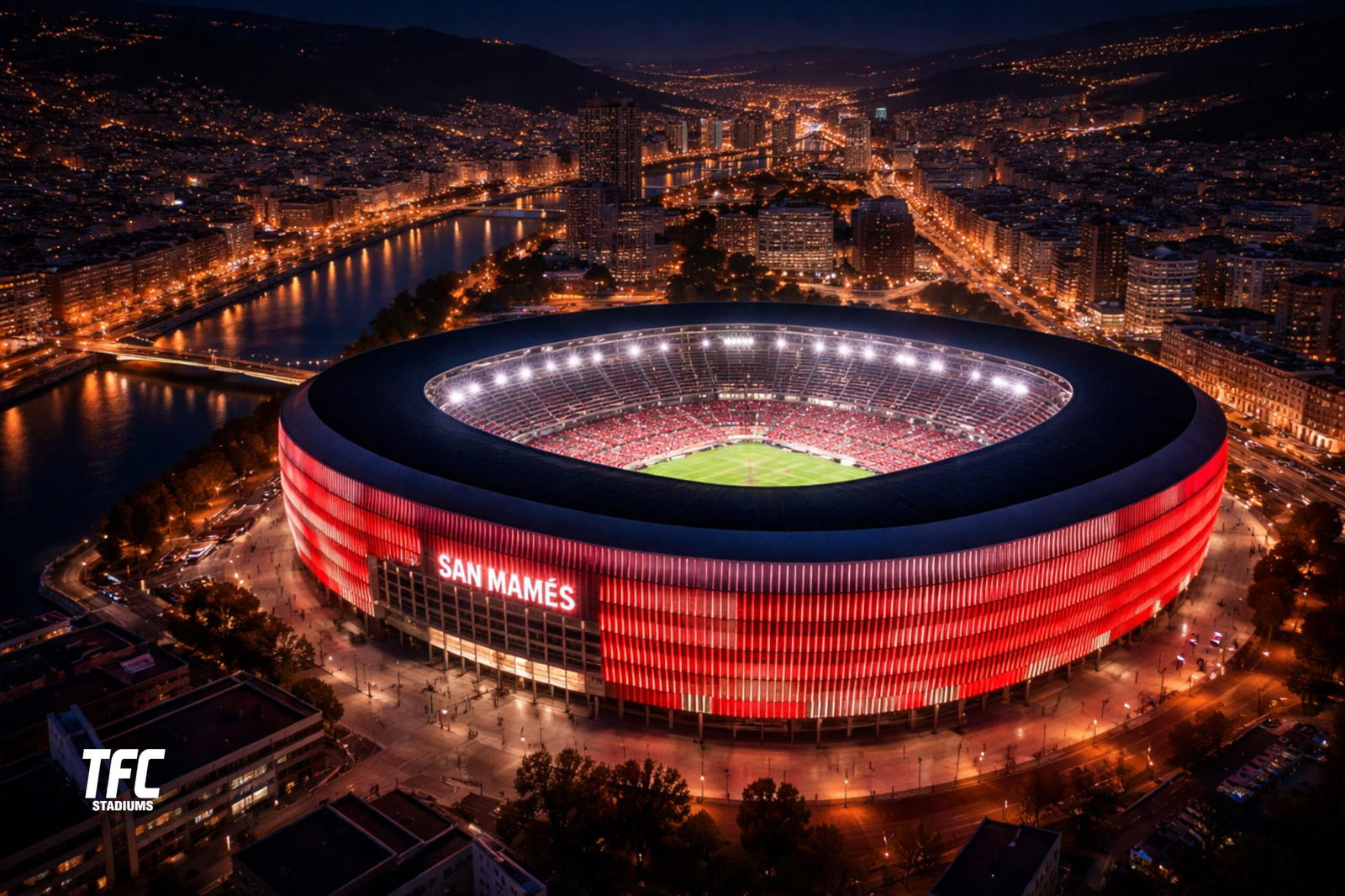 San Mamés aerial night