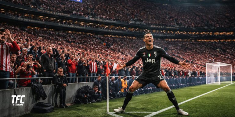 Cristiano Ronaldo scores at Wanda Metropolitano