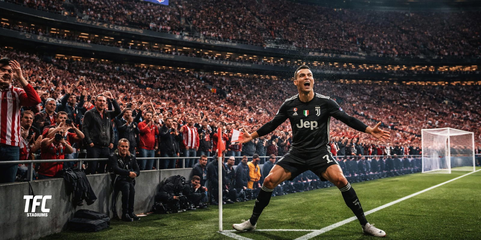 Cristiano Ronaldo scores at Wanda Metropolitano