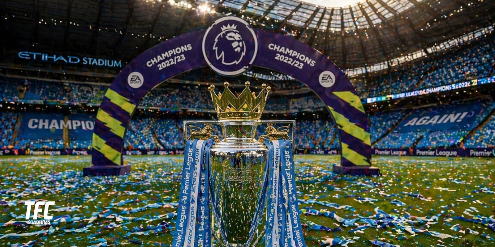 Man City title celebrations at the etihad